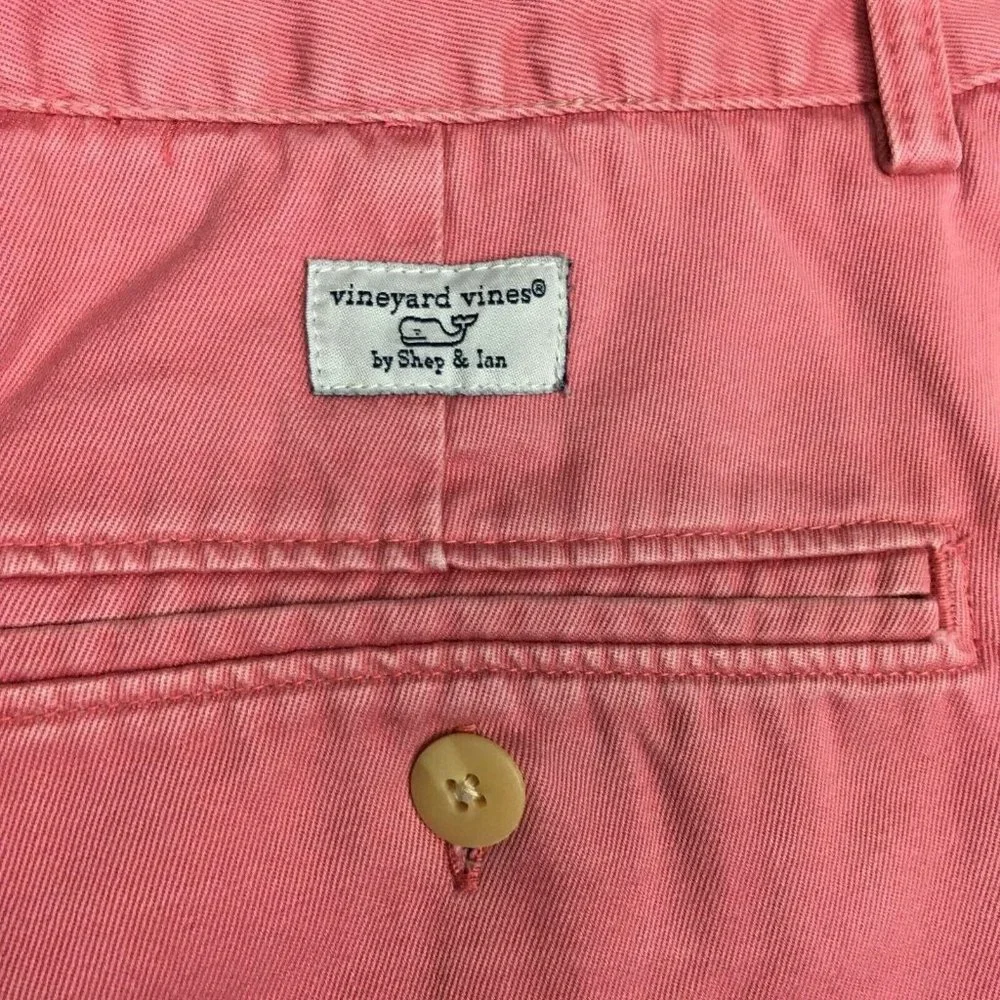 Vineyard Vines Mens 31 32 Shorts Pink Pleated Front Cotton Summer Altered Waist‎